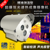 Dual-spectral explosion-proof thermal imaging camera industrial-grade precision temperature measurement fire point detection sound and light alarm monitoring