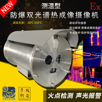 Dual-spectral thermal imaging explosion-proof camera temperature measurement binocular infrared temperature monitoring fire point detection sound and light alarm