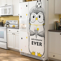 ins double door refrigerator stickers Decorative stickers Waterproof self-adhesive air conditioning renovation film Removable cartoon penguin