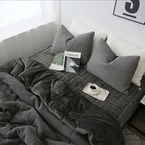 Aika love home Korean bedding direct mail modern waffle charcoal color microfiber short velvet bedding