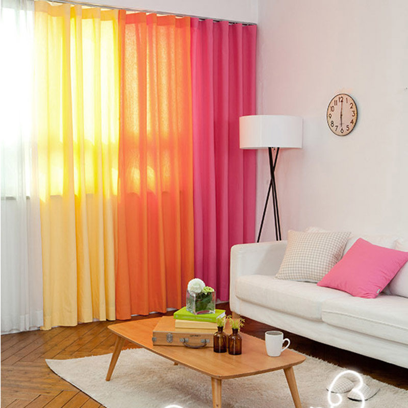 【aika爱家】韩国进口正品代购 多彩缤纷随意搭 纯色高档窗帘 d55