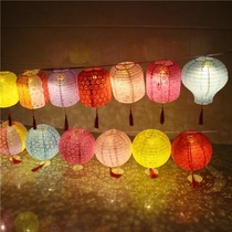Childrens Hanfu Lantern Hollow Lantern Folding Shooting Props Round Cartoon Traditional Classical Palace Lantern