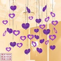 Love laser multi-style wedding balloon pendant decoration sequins wedding rain wedding heart-shaped ribbon beautiful