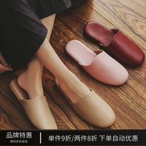 Spring and summer new lamb leather big code office room silent male and female home thick soft-bottom lovers genuine leather slippers