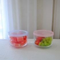 Made in Japan Food Sealed Crisper Jar Glass Storage Box Complementary Food Yogurt Fruit Leak Proof Round Bowl 420ml