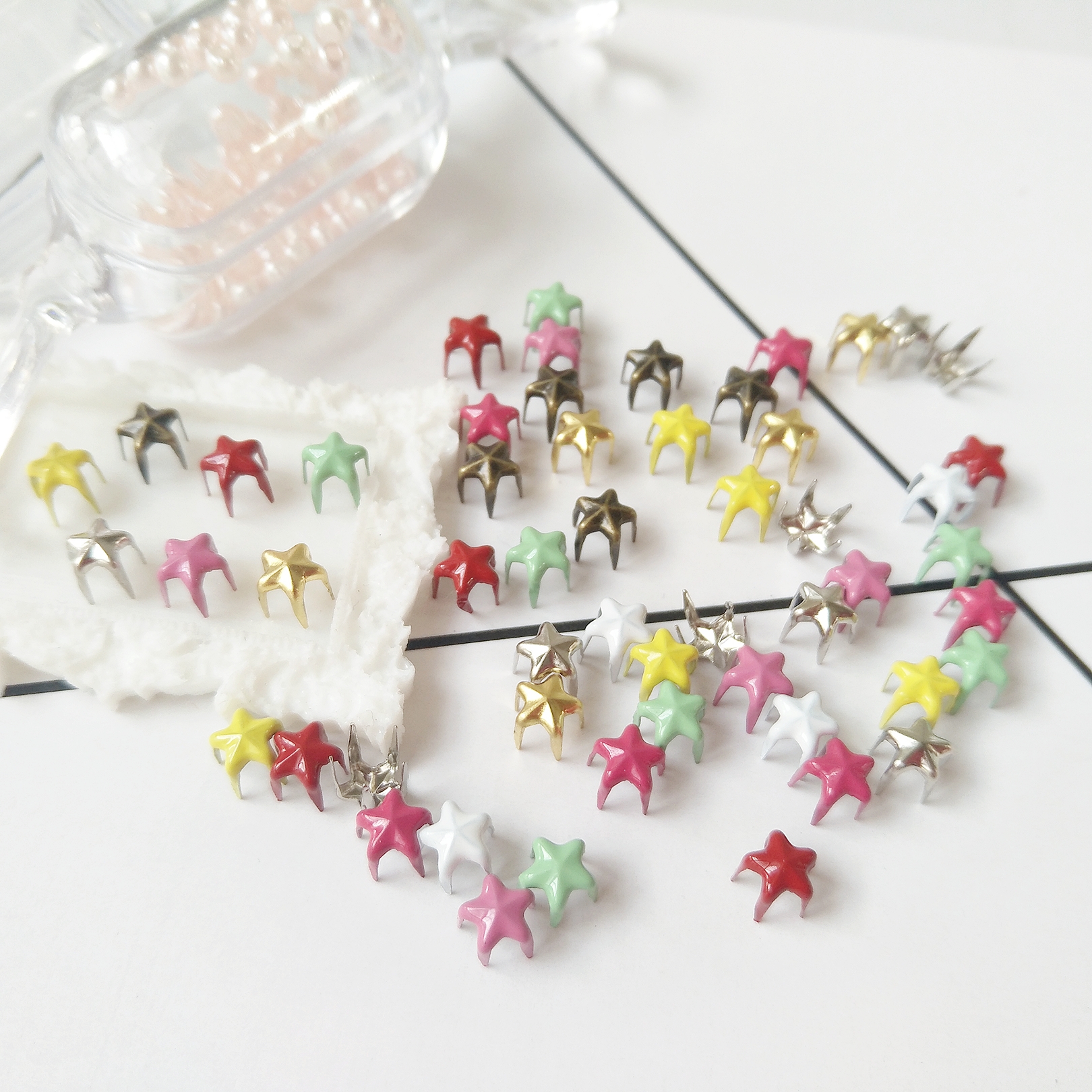 (Five-pointed star nails) bjd doll diy baby clothes accessories mini five-pointed star metal nails baby clothes buttons