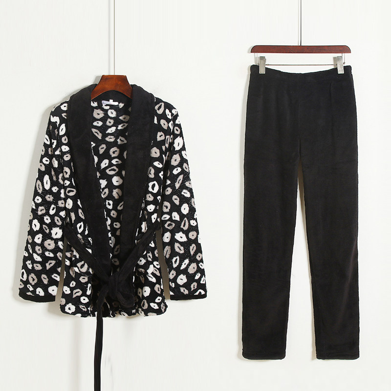 Бархатная накидка, демисезонное термобелье, пижама, комплект, эластичная талия 