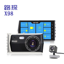 Road detective X98 lens bicycle recorder 1080P touch screen multi - language double video 2021 new model