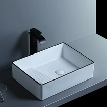 Black balcony basin Laundry sink Sink Table basin with washboard side sink basin Ceramic table wash basin