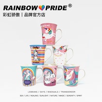RainbowPride Unicorn Ceramic Mug Large Capacity Breakfast Cup Coffee Cup Milk Cup Cup Mug Mug