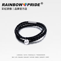 RainbowPride Rainbow Braided bracelet Hand rope Same sex couple lgbt jewelry Six color les gay jewelry