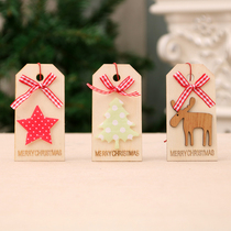 New Christmas decorations Christmas wood pendant Christmas tree pendant bow wooden listing