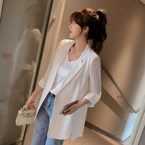 Fresh blazer female small man spring 2021 new mid-length all-match Japanese split small suit trend