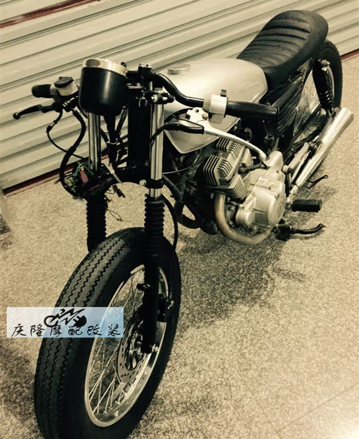 本田cg125摩托车复古改装轮毂 加宽三星前轮碟刹套件