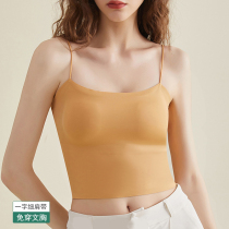 Beautiful back camisole womens summer thin section bra with chest pads one-piece bottoming anti-glare outside wearing tube top