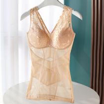Spring and summer thin abdomen waist vest underwear women with chest pads in one body tight-fitting body corset shapewear sexy