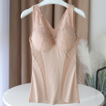 Spring thin bottoming vest womens comfortable V-neck beauty straps chest pad one-piece inner wear suspenders sexy body underwear