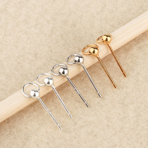 s925 sterling silver earrings plain silver beads small earrings female simple round Bean Bean ear bone nail ear stick factory direct sale