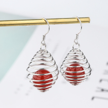 Family Xiang S925 Pure Silver Earrings Earrings Female Net Red Large Honeycomb Earbuds SOUTH KOREA TEMPERAMENT EAR-BUTTONED EAR ORNAMENTS