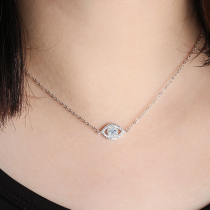 Home Xiang S92 Pure Silver 5 New Necklace Woman Temperament Demons Eye Woman Pendant Memories Love Necklace Collarbone Chain