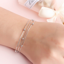 Family Xiang Bracelet Women Han Edition Brief Personality Three Layers Transfer Beads S925 Pure silver Student Mori Girlfriends Gift Jewelry