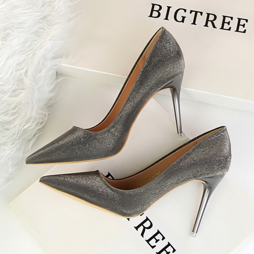 [Clearance] 822-7 Korean sweet women's shoes are thin, gradient high heels, thin heels, high heels, shallow mouth tip, shining color matching single shoes