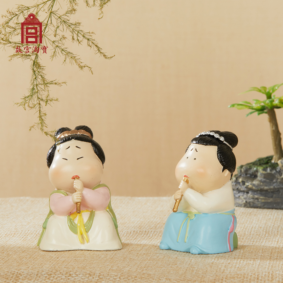 han xizai's banquet picture in q version - antique doll decoration