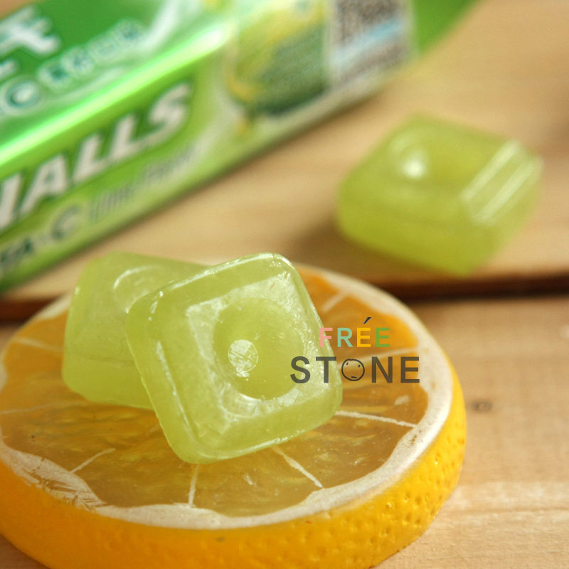 单条 荷氏halls维c糖果青柠味薄荷糖开车提神何氏零食