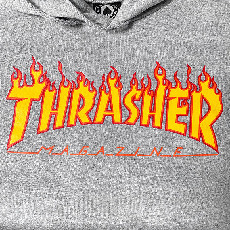 王一博同款美版正品thrasher火焰炸街情侣宽松连帽印花卫衣秋男女