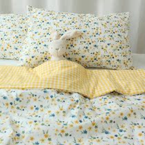 Cotton quilt cover single piece 150x200 twill single cotton quilt cover 1 5 m bed student dormitory fresh three color flowers