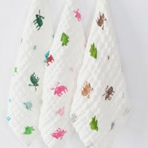 5 muslin cotton baby cotton childrens square towel printed baby saliva towel Baby gauze square towel