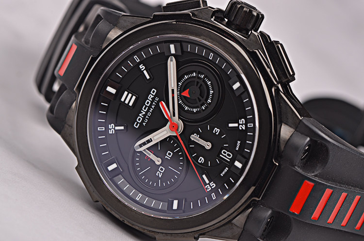 【未使用品】君皇黑钢计时日历自动机械折叠扣男表04.6.36.1051