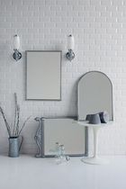 Gold bathroom copper frame mirror British wall-mounted bathroom mirror Vanity mirror Silver semi-elliptical vanity mirror arched