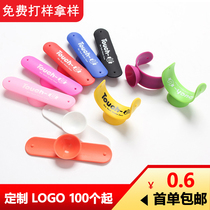 New suction cup silicone mobile phone holder desktop U-shaped snap ring bracket company exhibition small gift custom logo
