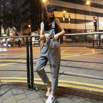 Cave denim pants female Korean version of loose 2021 new fashion foreign atmosphere age slim nine-piece pants