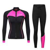 Hisea diving suit female split 2 5mm long sleeve blouse long pants winter warm diving surf swimming suit