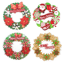 Christmas decorations 36cm colored paper Garland door hanging ornaments Christmas tree pendants window wall ornaments