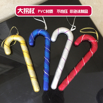 Christmas tree decorations Santa Claus cane plating color crutches 20cm pendant gift bag accessories 3