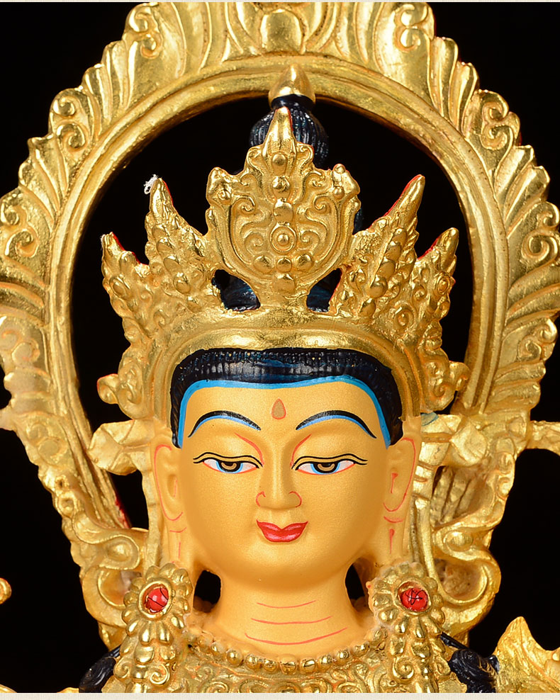 佛缘汇弥勒佛佛像10寸全鎏金铜藏传佛教密宗供奉玄关禅意摆件