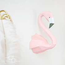 Handmade creative Flamingo creative paper model wall decoration art 3d three-dimensional simple Nordic ornaments INS home