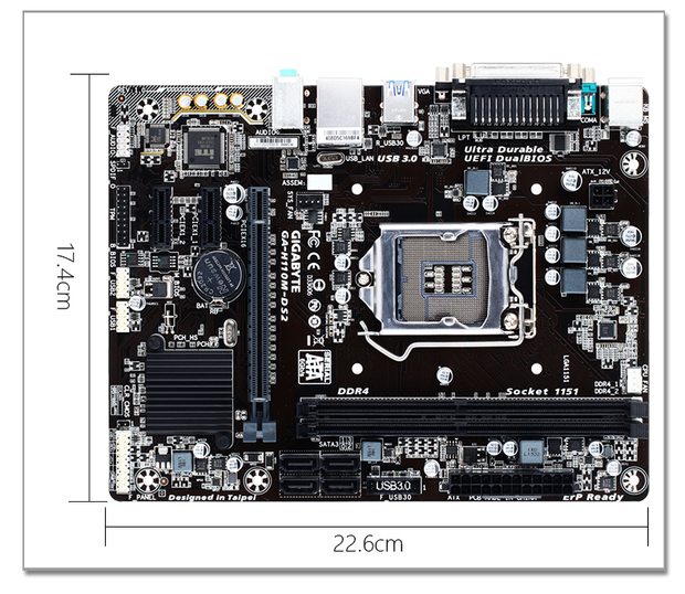 技嘉主板 h110m-ds2 ddr4台式机电脑主板 1151针支持g4400 g3900