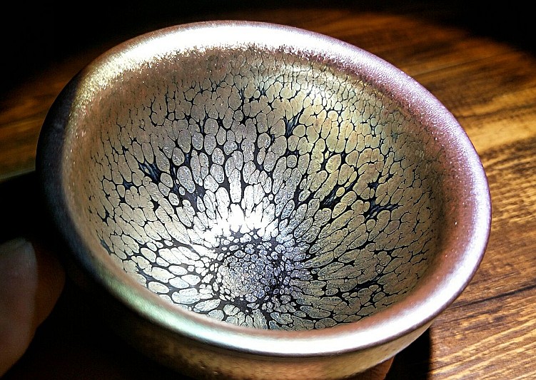 建阳建盏油滴鹧鸪斑茶盏 正品铁胎天目盏 陶瓷茶具喝茶主人杯子