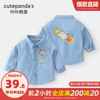 Baby denim shirt Autumn Spring and Autumn children's shirt children 1 year old 3 baby Top 12 months toddler Y6145