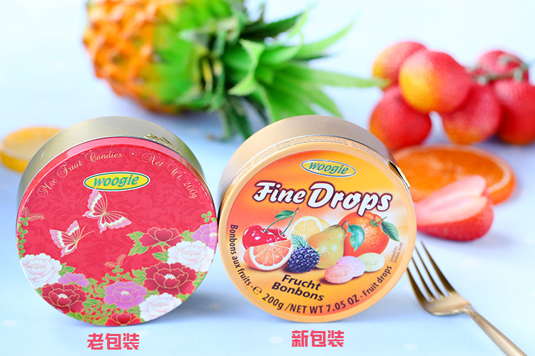 德国进口零食woogie综合水果味糖果柠檬樱桃味硬糖休闲送礼物喜糖