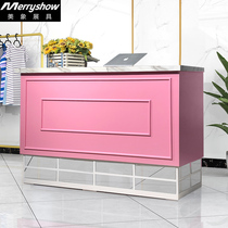 Mei Elephant Lingerie Shop Pink Cashier Imitation Front Desk Reception Desk Simple Clothing Store Nail Shop Bar