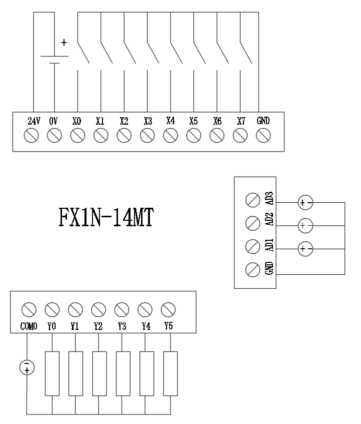 国产plc工控板三菱fx1n14mrmt在线下载监控文本模拟量断电保持