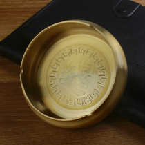 Creative pure copper large number ashtray Chinese style home living room office decoration full copper smoke cylinder gift pendulum piece