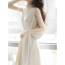  Korean light luxury gentle wind white first love dress 2021 summer new temperament high-end slim sleeveless a-line skirt