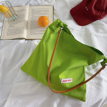 Brighton Holiday ~ Original Design Summer Green Single Shoulder Pack female texture classic pure color and cloth bag