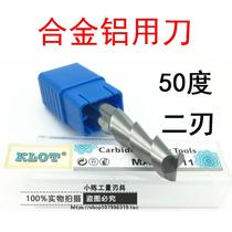 KLOT 50 degree solid alloy tungsten steel 2-edge keyway aluminum milling cutter 2-edge aluminum milling cutter 1-6mm
